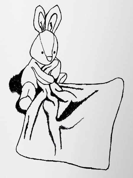 Hase mit Kuscheldecke