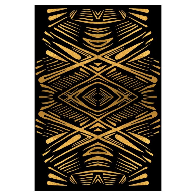 Ethnic gold pattern on black