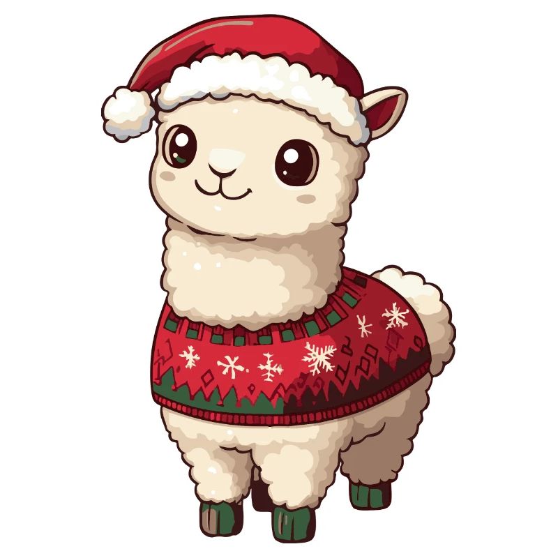 Alpaka Llama Weihnachten Comic
