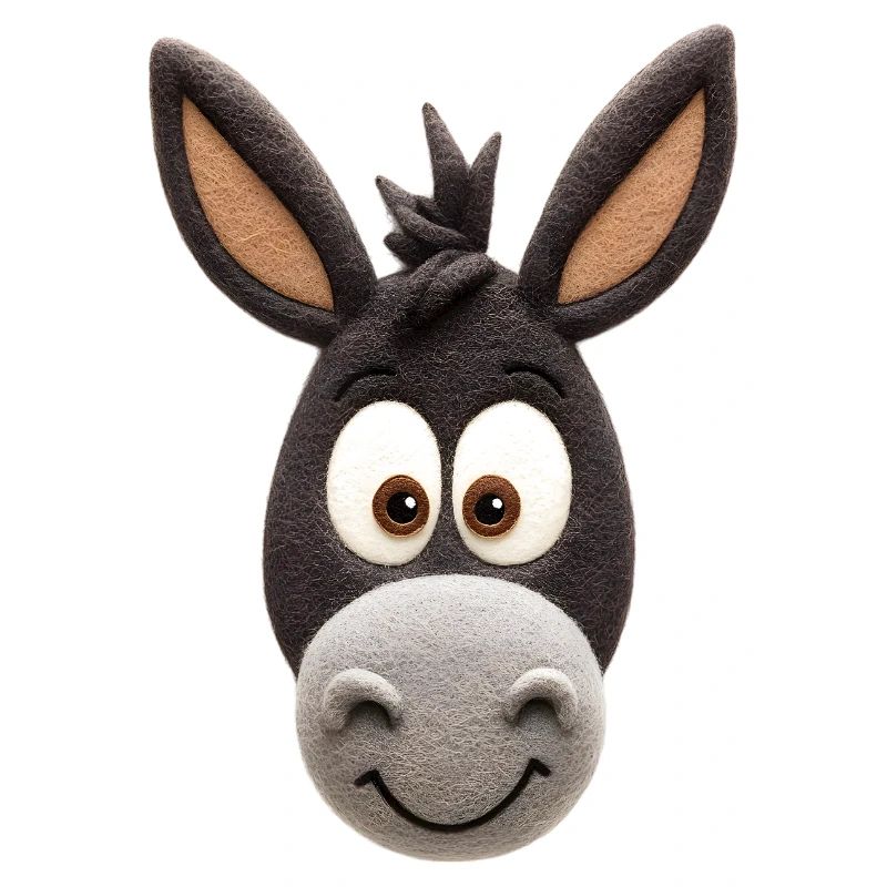Funny Donkey Cartoon Head – Cute Animal Design