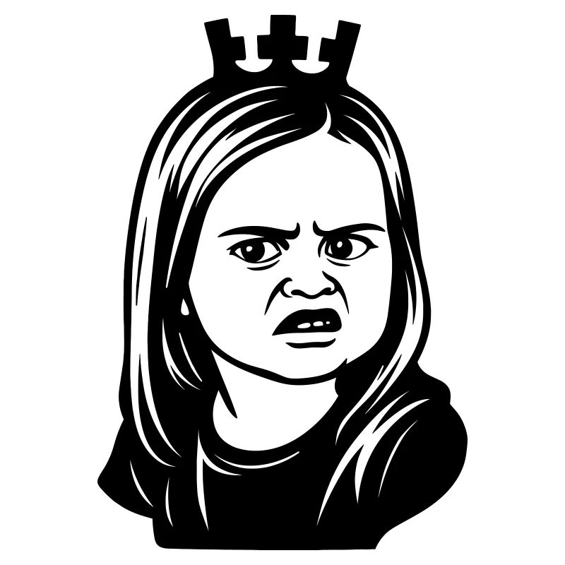 Skeptical meme girl with crown