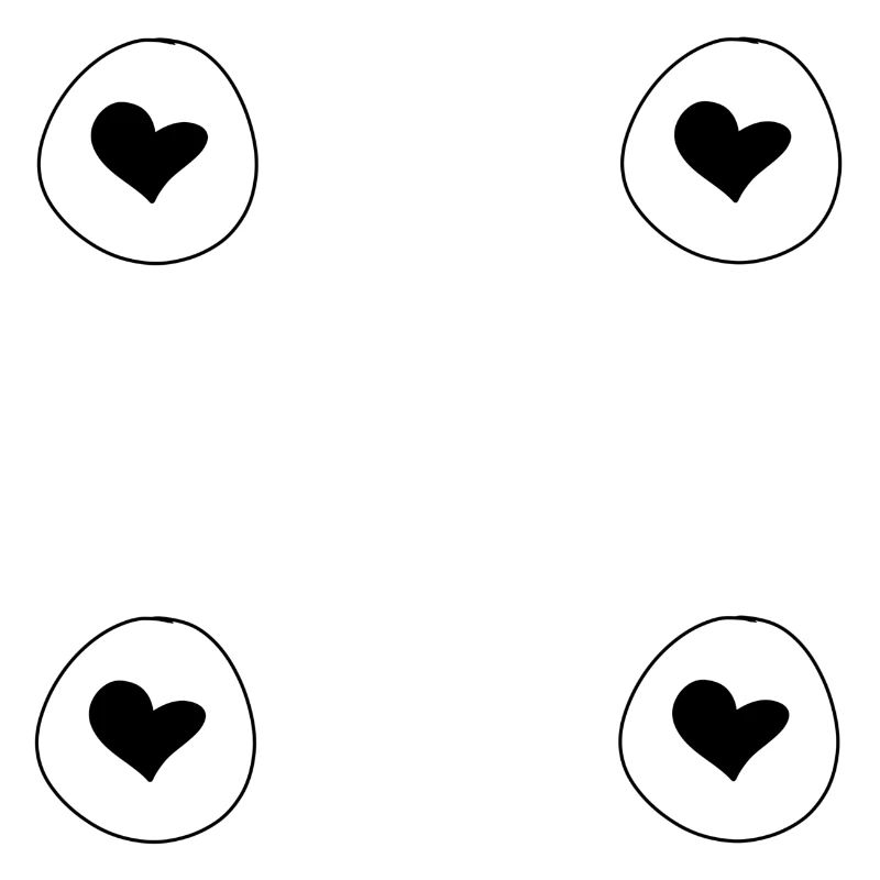 Heart Four Hearts Shape Circle Symbol Frame