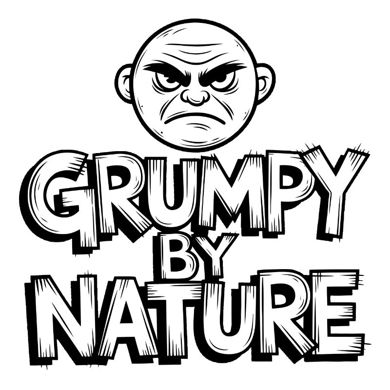 Grumpy and bad-tempered, angry face