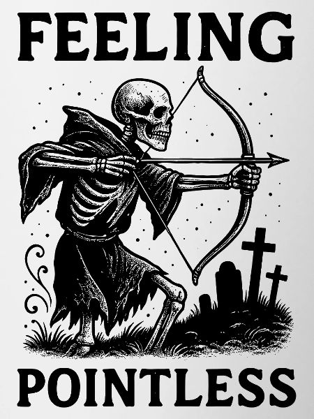Skeleton with Bow – Feeling Pointless