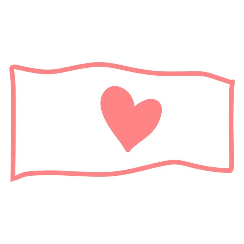 Drapeau Coeur Rose Symbole Forme Amour