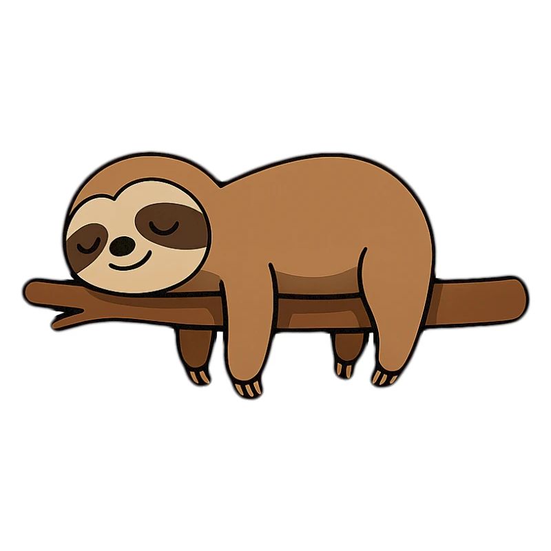 Sleeping sloth on branch