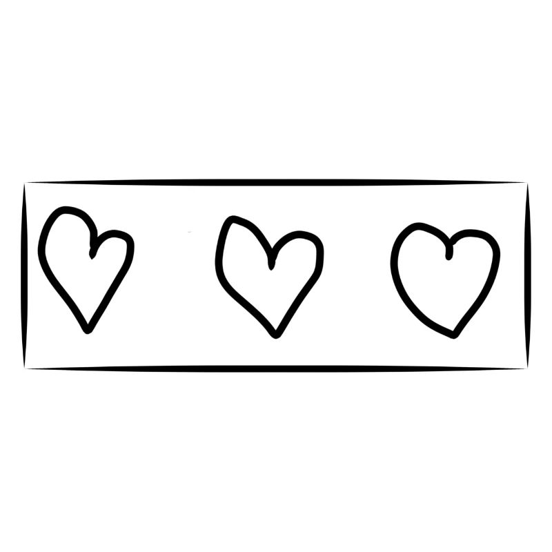 Trois coeurs coeur rectangle