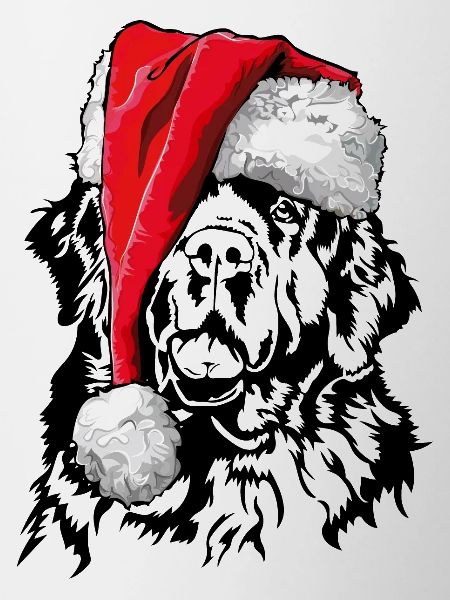 Santa Newfoundland Christmas Dogs Wilsigns