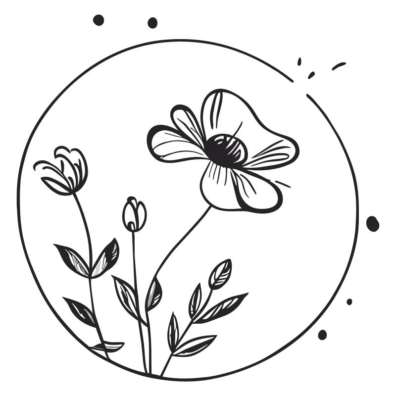 Mohnblume im Kreis