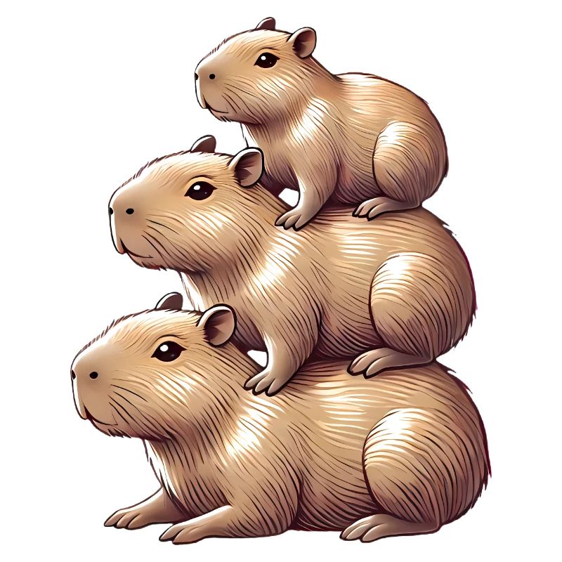 Stacked Capybaras Cute Animal Design