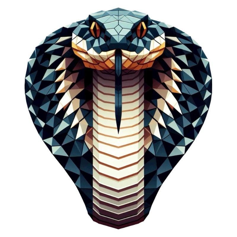 A king cobra in polygon style