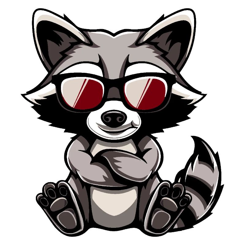 Waschbär Cool Comic