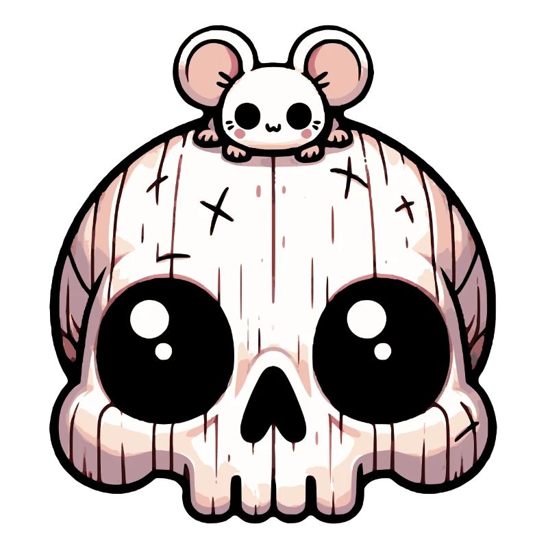 Funny little skull with little mouse