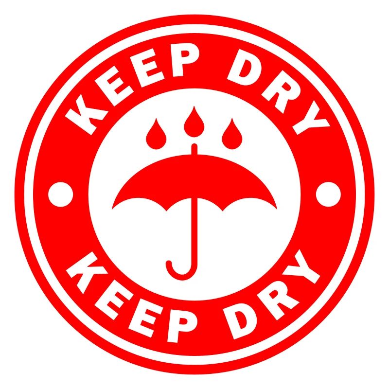Keep dry Fragile round circle stamp sticker