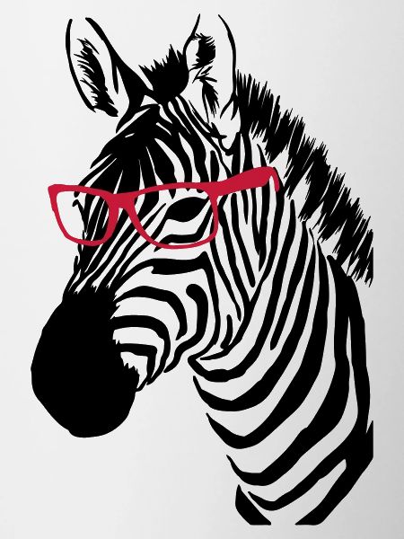 Zebra mit Brille