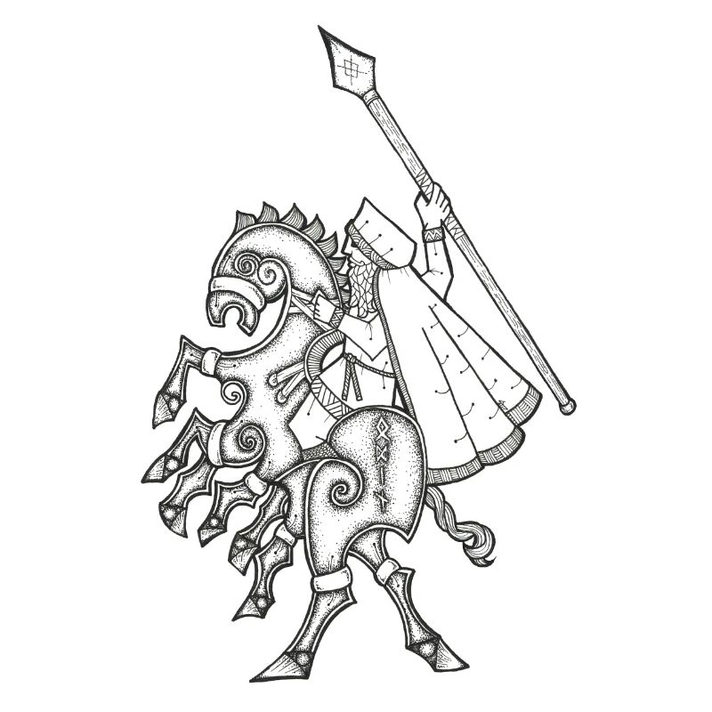 Odin, chevauchant Sleipnir