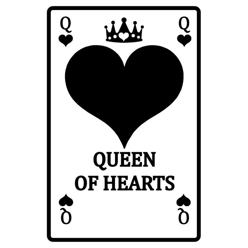 Playing card My hearts queen with text 'MY QUEE