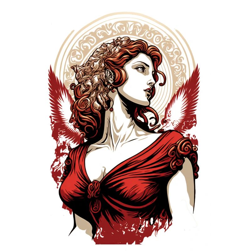 Déesse ailée rouge Aphrodite