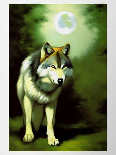 Wolf und Mond