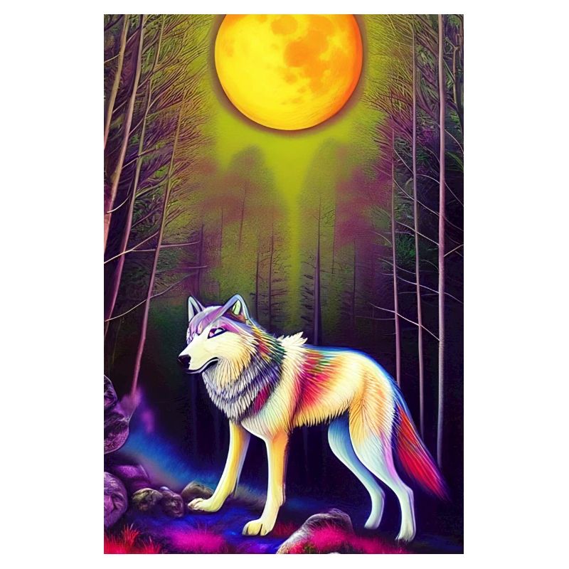 Wolf und Mond