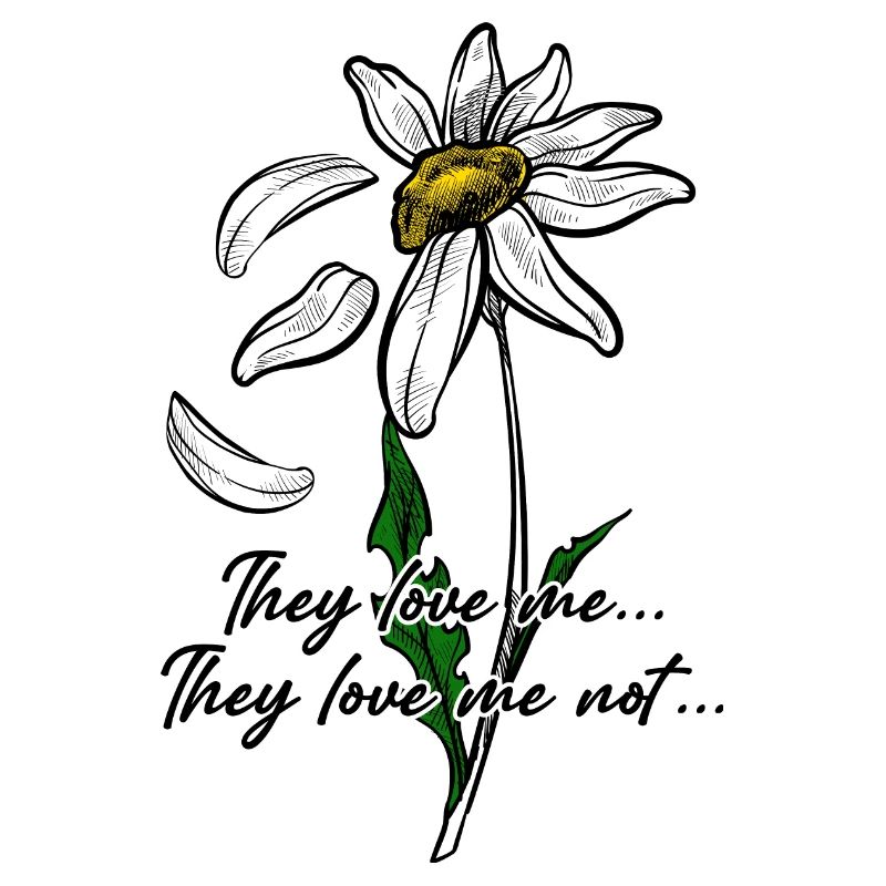 Daisy Line Art on Black