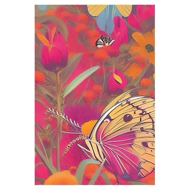 Fleurs et papillon