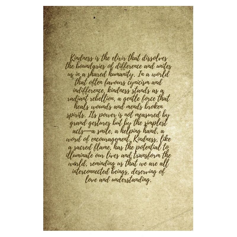 Philisophical text on kindness kindness poster