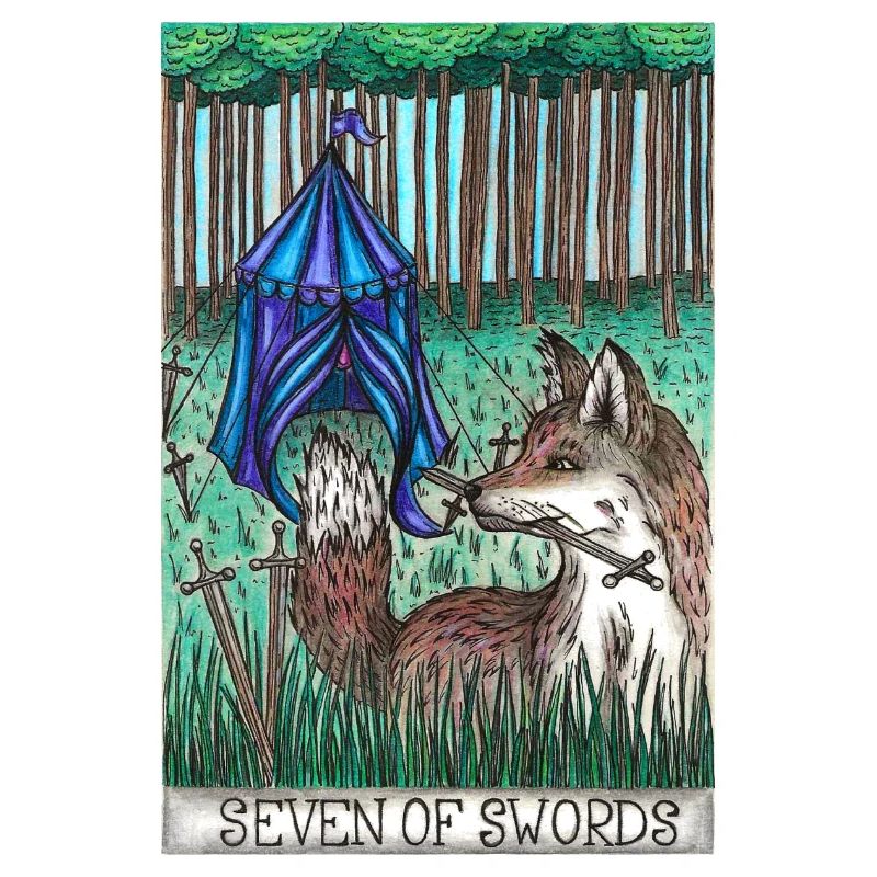 Carte de tarot « Sept d’épées »