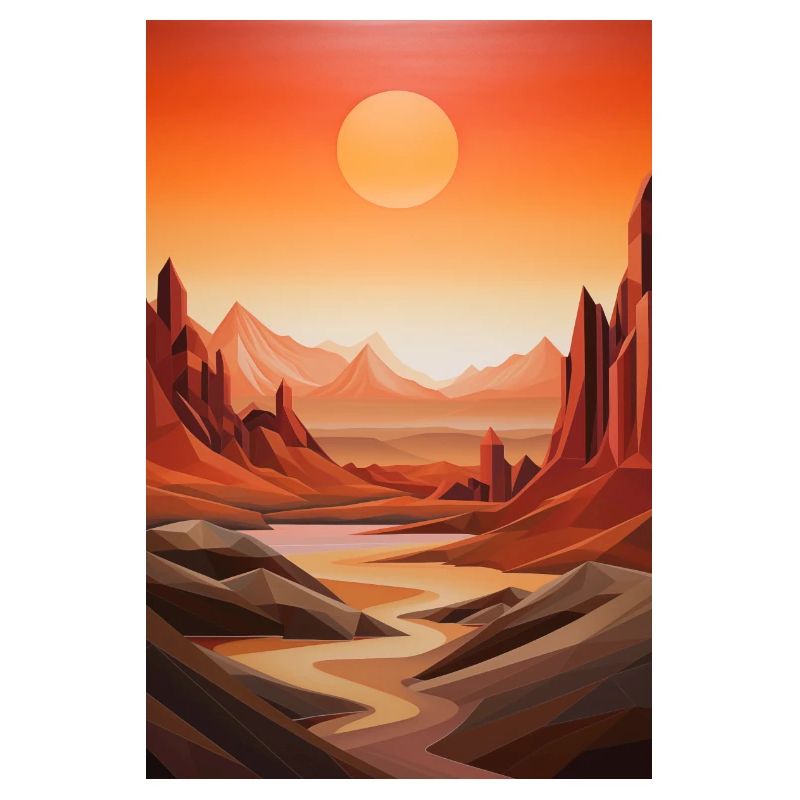 Paysage de Désert avec coucher de soleil