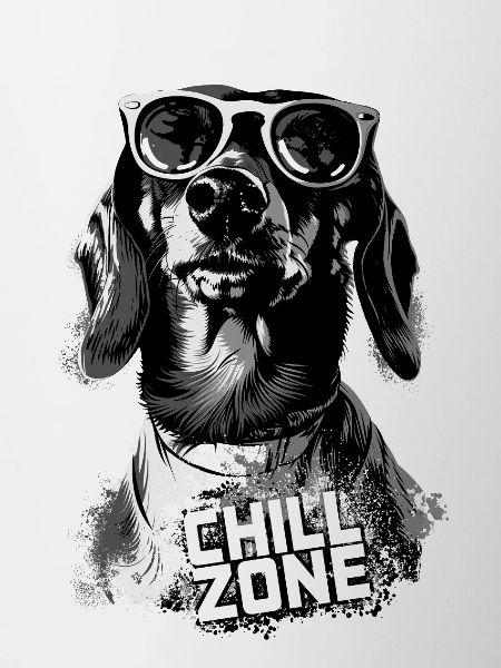 Dachshund Chill Zone Black&White