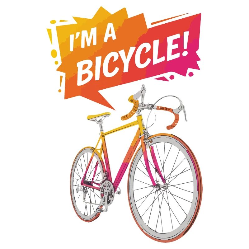 Vibrant Bicycle Illustration with Bold Text