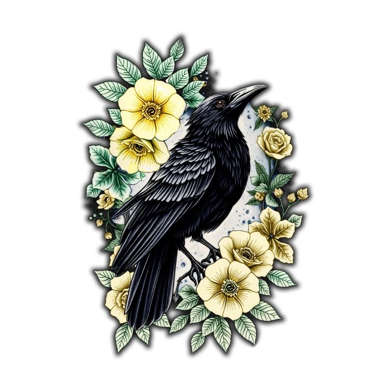 Die Anmut und Eleganz der Krähe.