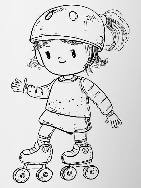 Roller Skater Comic Look