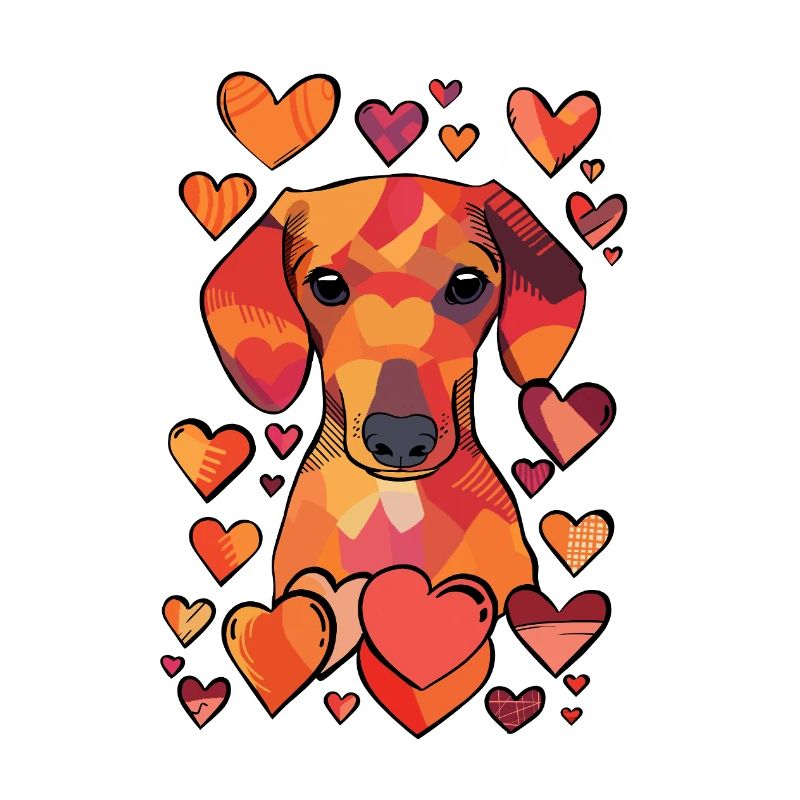 Teckel de la Saint-Valentin