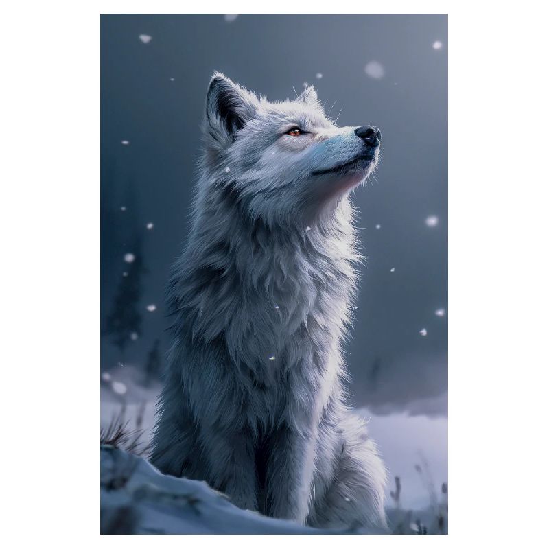 Weißer Wolf Illustration Poster