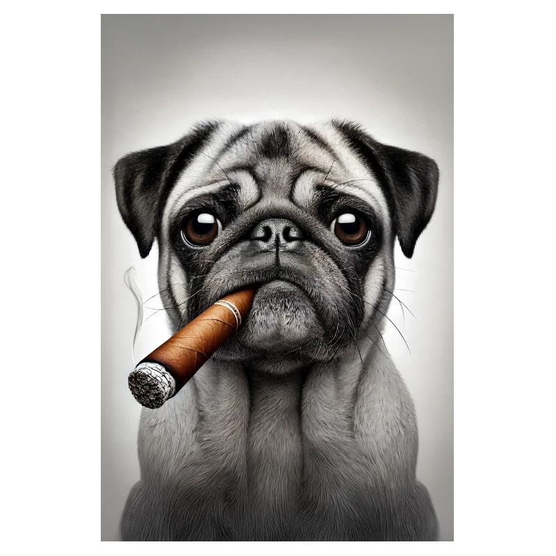 Mops mit Zigarre