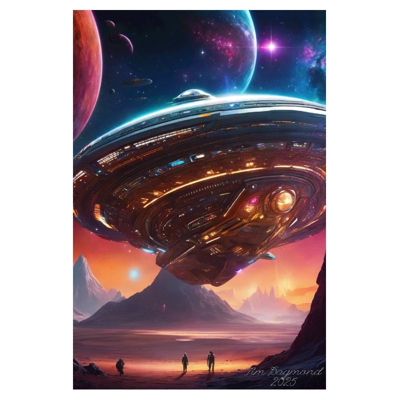 Nebula Liner Over Crimson Valleys