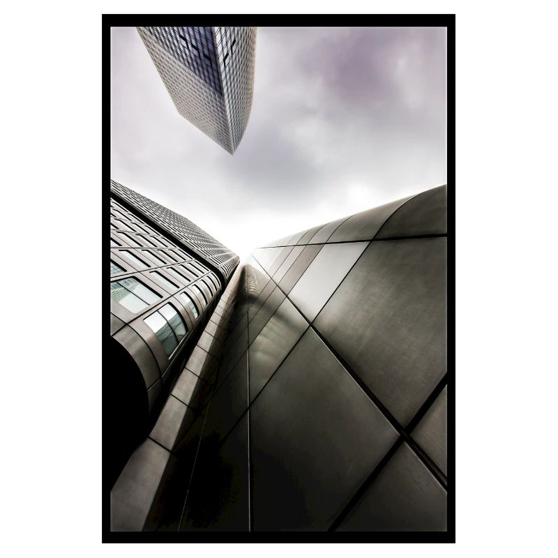Steel façade view from below
