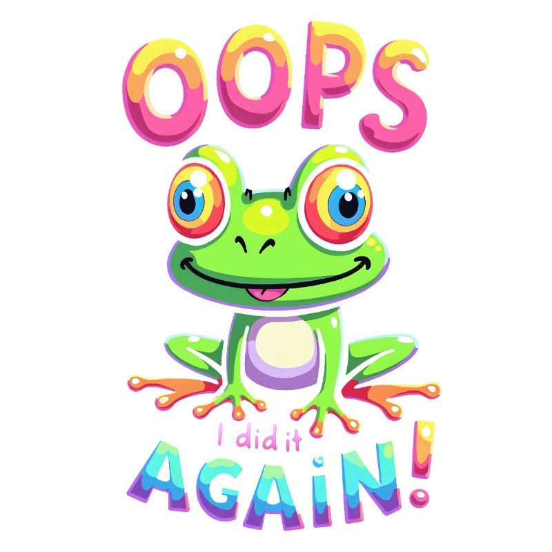 Bunter Frosch mit optimistischer Botschaft