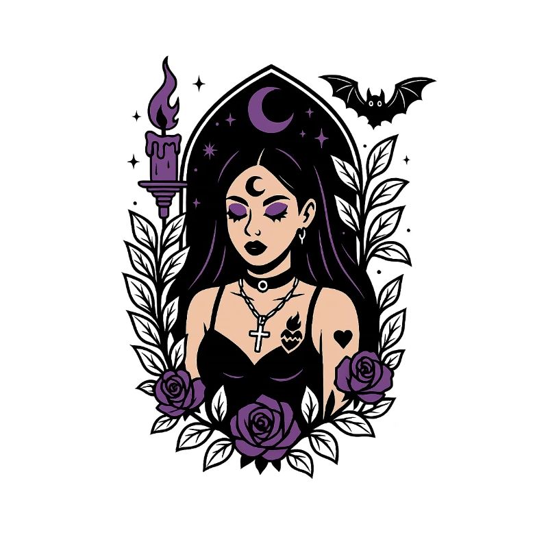 Sorcière gothique violette