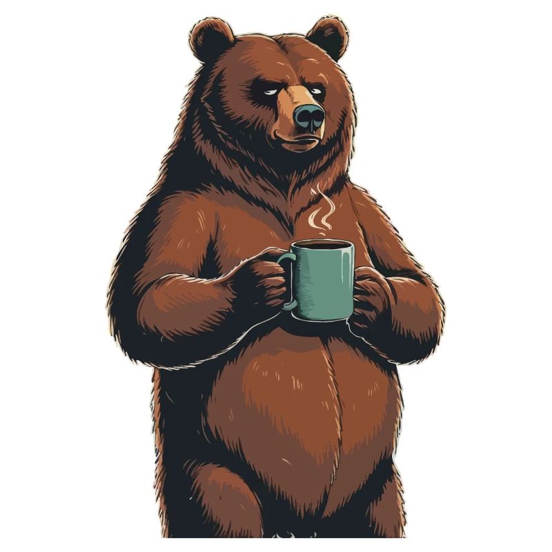 Grim Bear Coffee Mug Bears Coffee Tired