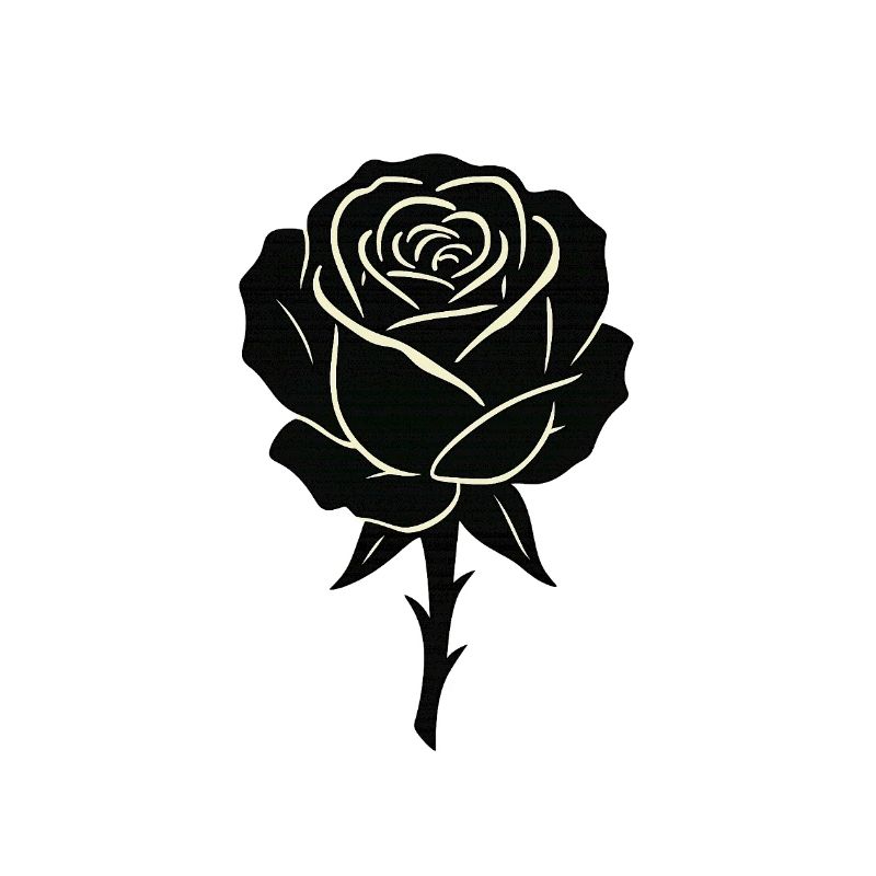 Conception de contour de rose noire