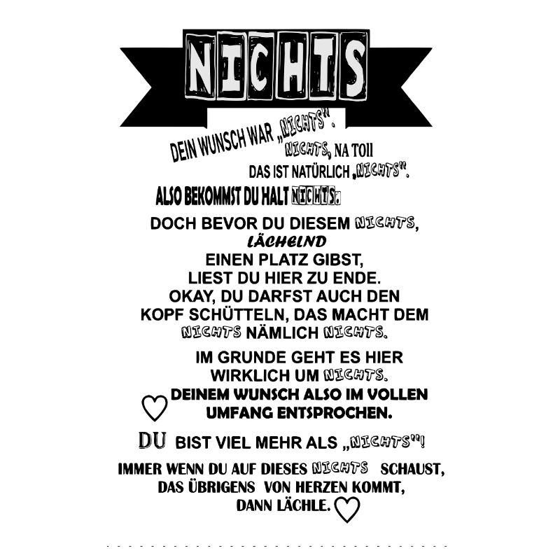 NICHTS Geschenke Nichtswünscher