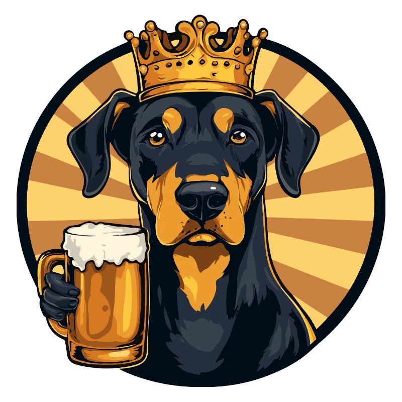 Doberman Dog Beer Comic