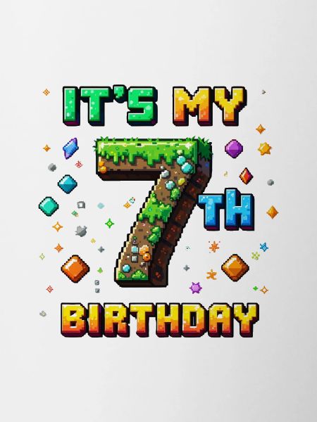 7th Birthday Kids Pixel