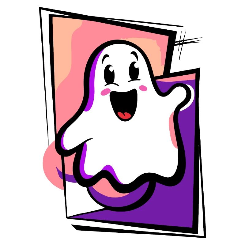 Cute ghost in pop art style