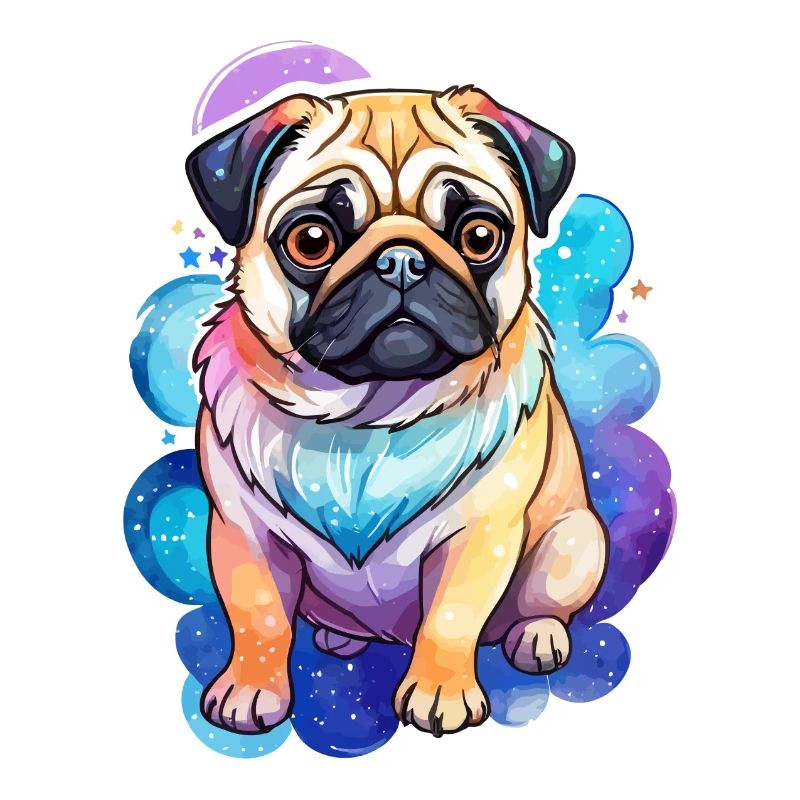 Mops Wasserfarben