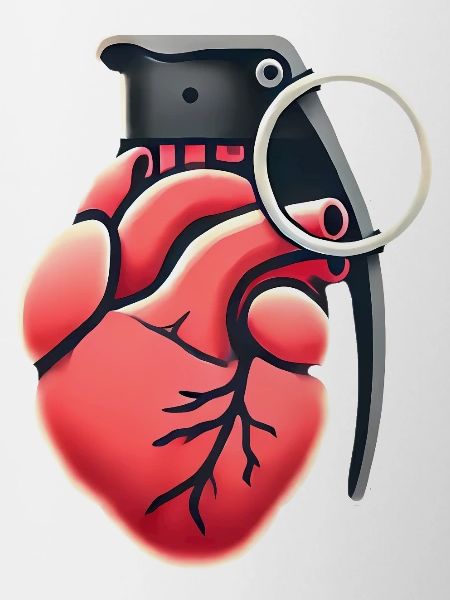Explosive Heart Grenade Design