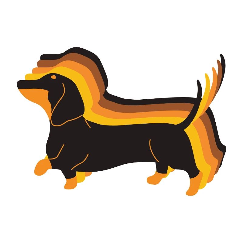 Happy Dachshund Retro Tachshund a hâte de marcher