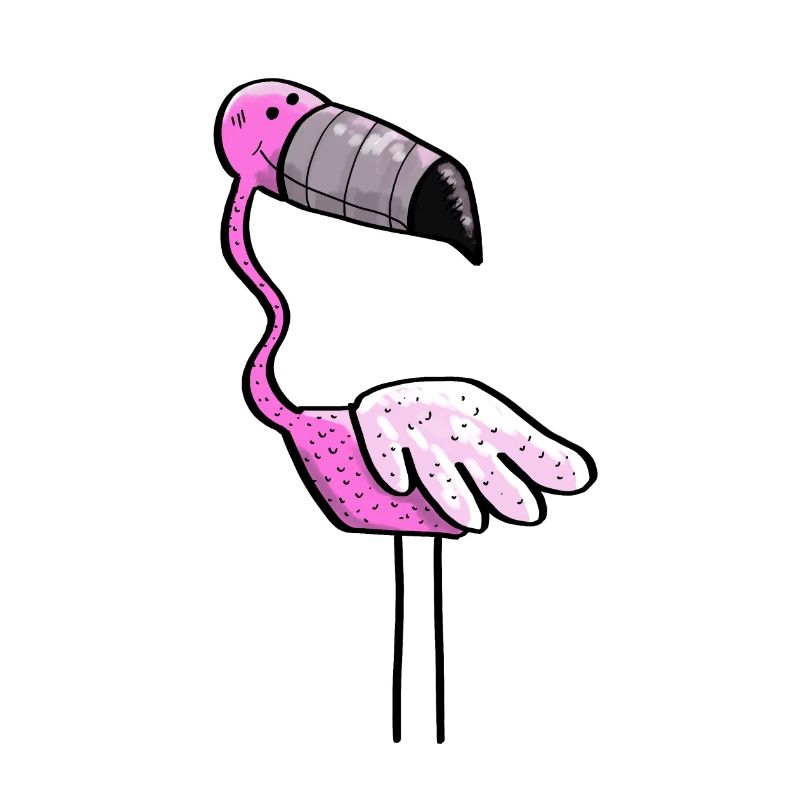 Flamingo Puissance - Oiseau - Été - Rose
